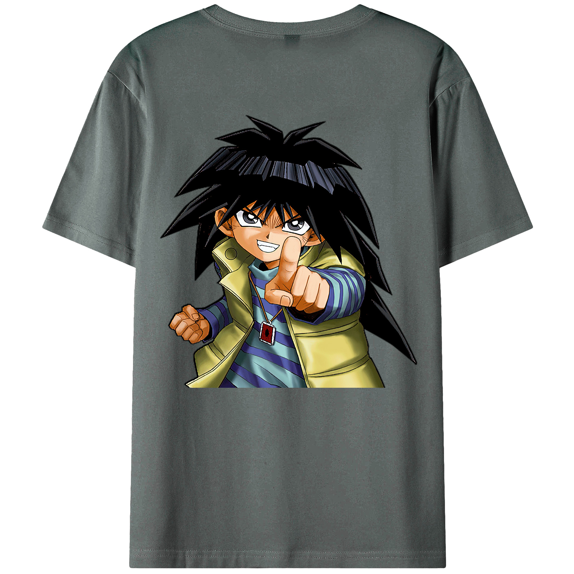 （画像用） 遊☆戯☆王 Yu-Gi-Oh! 綿100％ メンズ半袖Tシャツ（バックプリント） 通気性